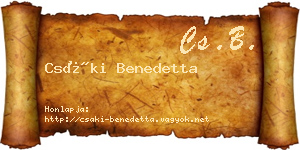 Csáki Benedetta névjegykártya